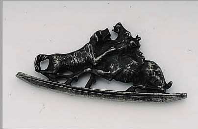 SCHWEFELHOLZANZüNDER BERLINER EISEN, UM 1800/10, FEINSTER GUß, BEIDS., JAGDHUND STELLT HIRSCH, GESCHWäRZT, SELTEN, ...