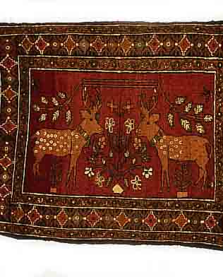 SEMNAN,PERSIEN CA 94 X 80 CM. .EHZ 3.CA 60 JA-HRE.FLOR WOLLE