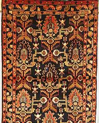 MALAYER,PERSIEN CA 148 X 95 CM. .EHZ 3 FLOR WOLLE.UM 1940.