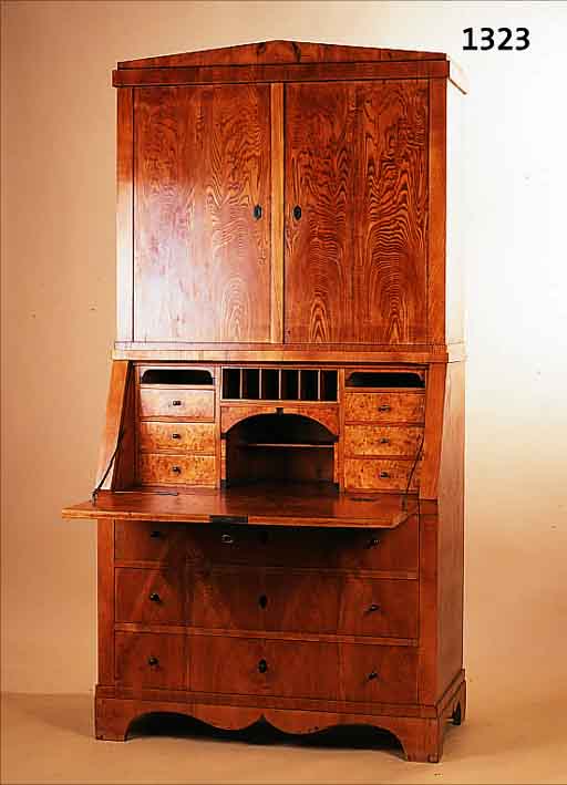 AUFSATZSEKRETäR, SPäTBIEDERMEIER, MITTELDEUTSCH, UM 1840/50, ESCHEFURNIER, Z.T. MASSIV, REICHE ...