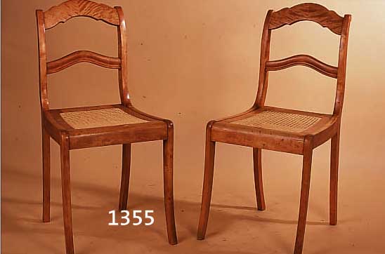 ZWEI BIEDERMEIERSTüHLE, DEUTSCH, UM 1870, BIRKE MASSIV, Z.T. FURNIERT, H. CA. 94 CM, SH. 50 CM, L. ALTERSSP.