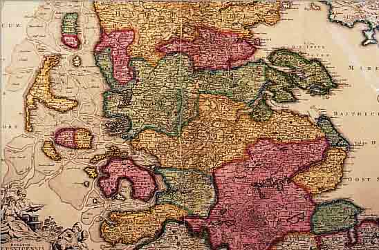 KONVOLUT VON 3 BLATT, MIT KUPFERSTICHEN V. SCHLESWIG: 1.) ALTKOLOR. KUPFERSTICHK. V. DUCATUS SLESVICENSIS..., CA. 1740, MIT SCHöNERKARTUSCHE ...
