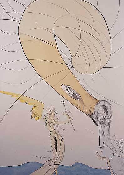 DALí, SALVADOR, 1904-1989, FREUD MIT SCHNECKENKOPF, FARBLITHOGRAPHIE, HANDSIGNIERT UND NUM. 17/195, CA. 40 X 30 CM, WVZ ...