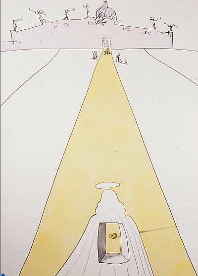 DALí, SALVADOR, 1904-1989, GOTT-ZEIT-WELTRAUM UND DER PAPST, FARBLITHO AUF BüTTEN, HANDSIGNIERT UND NUM. 17/195, CA. 39,8 X ...