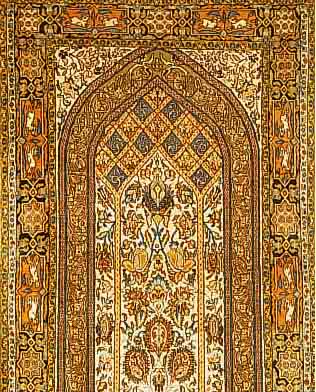 GHOM,PERSIEN CA 170 X 100 CM. .EHZ 2.CA 50 JAHRE.FLOR WOLLE MIT SEIDE.