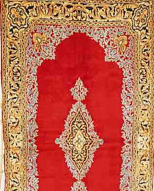 KERMAN,PERSIEN CA 222 X 123 CM. .EHZ 3 FLOR WOLLE.CA 30 JAHRE.