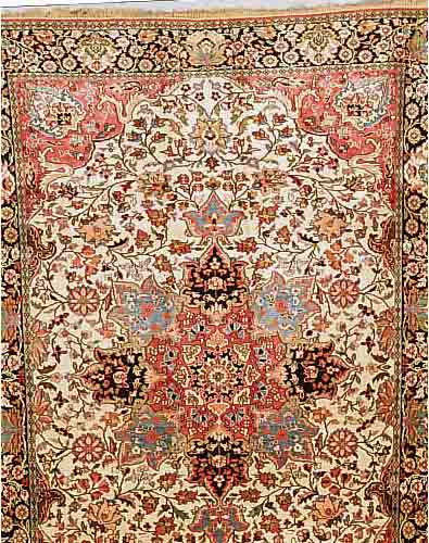 KASHMIR, INDIEN, 305 X 219CM, EHZ 2 FLOR SEIDIG, CA.5 JAHRE