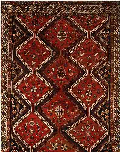 SHIRAZ, PERSIEN, 324 X 221CM, EHZ 3-4 WOLLE AUF WOLLE, CA.50 JAHRE