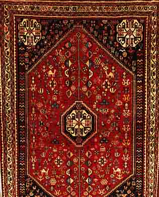 ABADEH, PERSIEN, 160 X 108CM, EHZ 2 FLOR WOLLE, CA.20 JAHRE