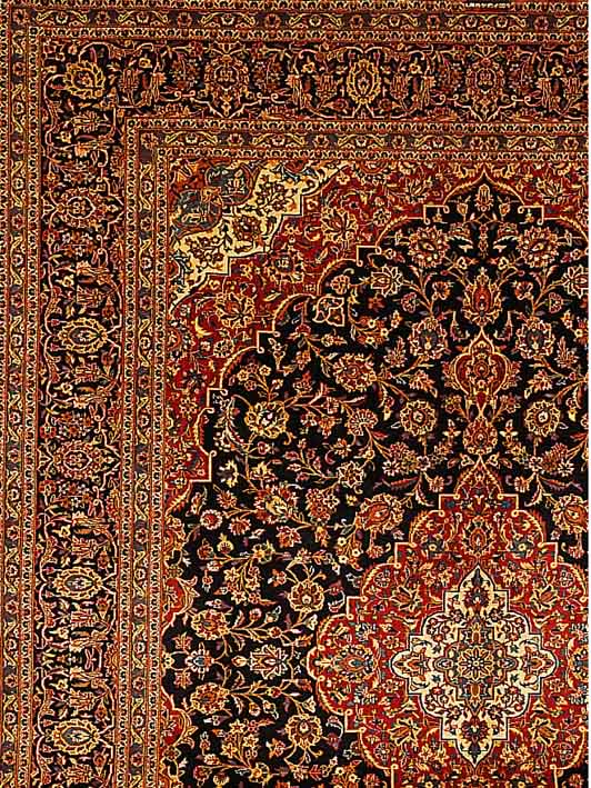 KESCHAN SIGN., PERSIEN, 423 X 308CM, EHZ 2 FLOR WOLLE, CA.30 JAHRE