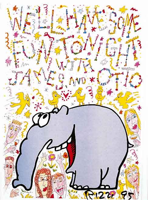 James Rizzi und Otto Waalkes, Multiple: We'll have some Fun tonight with James and Otto, von Rizzi handsign. und dat. 95, ca. 29 x 20 cm, ...