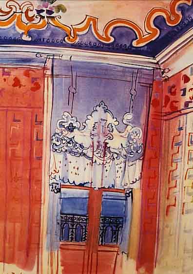 DUFY, RAOUL, LA CHAMBRE A NICE, FARBLITHO- GRAPHIE NACH EINEM AQUARELL, ED. ADAGP PARIS 1959, CA. 25 X 32 CM, PP