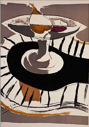 BRAQUE, GEORGES, ZWEI FARBLITHOGRAPHIEN, BEIDE IM STEIN SIGN., JE CA. 38 X 28 CM