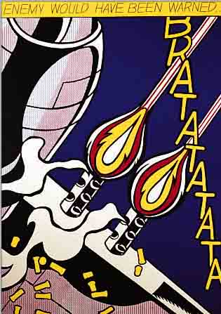 LICHTENSTEIN, ROY, AS I OPENED FIRE, 3-TLG. FARBSERIGRAPHIE VON 1964, EIN BLATT HANDSIGN.,JE CA. 53 X 64 CM, LEICHT GEBRäUNT