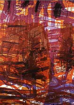 KIRKEBY, PER, FARBLITHOGRAPHIE, HANDMONOGR.,VON 1992, CA. 60 X 40 CM