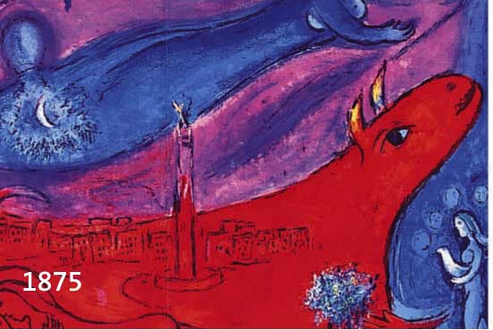 CHAGALL, MARC, 1887-1985,, FARBLITHOGRAPHIE, DOPPELBLATT MIT BUGFALTE, CA. 25 X 33 CM, PP