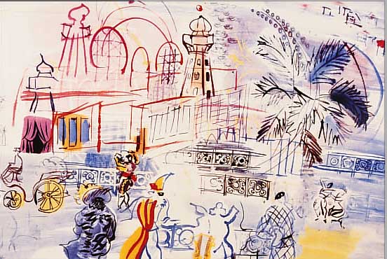 DUFY, RAOUL, 1877-1953, LE CARNAVAL A NICE, FARBLITHOGRAPHIE NACH EINEM AQUARELL, ED. ASAGP PARIS 1959, CA. 32 X 25 CM, PP
