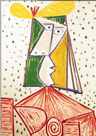 PICASSO, PABLO, 1881-1973, LA FEMME, FARBLITHOGRAPHIE DER GALERIE LA BEYELER BASEL, IM STEIN SIGN., CA. 60 X 40 CM, PP