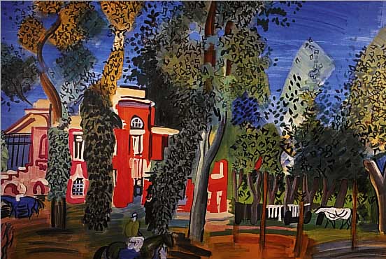 DUFY, RAOUL, 1877-1953, FARBLITHOGRAPHIE, HRSG. VOM MINISTERE DES TRAVAUX GENERAL AUX TOURISME, GEDRUCKT VON SORLIER, MOURLOT PARIS IM STEIN ...