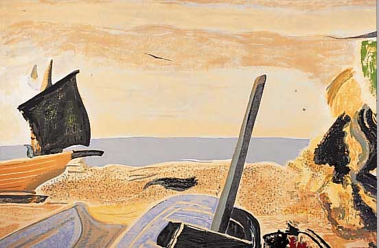 BRAQUE, GEORGES, , SEASCAPE 1944, FARB- LITHOGRAPHIE AUF BüTTEN, IM STEIN SIGN., CA. 50 X 77 CM