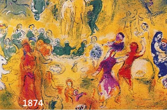 CHAGALL, MARC, 1887-1985, VIER FARBOFFSETS AUS DAPHNIS UND CHLOE, DOPPELBLÄTTER MIT BUGFALTE, JE CA. 31 X 47 CM, PP