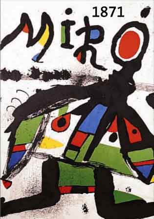 MIRO, JOAN, 1893-1983, ZWEI FARBLITHO- GRAPHIEN, BEIDE IM STEIN SIGN., CA. 76 X 56 CMBZW. 63 X 55 CM