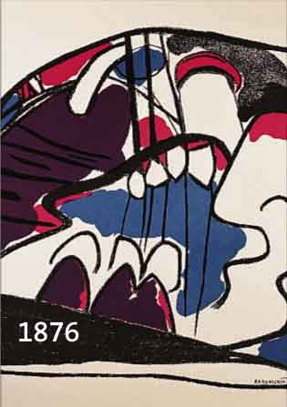 KANDINSKY, WASSILY, 1866-1944, FARBLITHOGRAPHIE, IM STEIN SIGN., CA. 37 X 37 CM