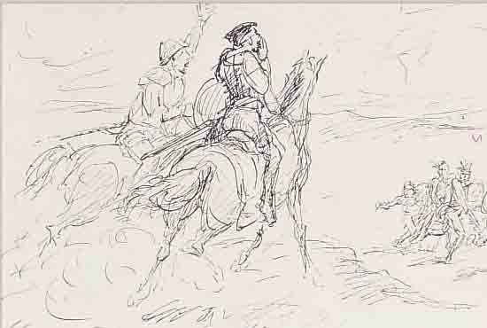 SLEVOGT, MAX, 1868-1932, ZWEI LITHOGRAPHIEN AUS: CORTEZ: EROBERUNG MEXIKOS, UM 1915-18, AUF CHINAPAPIER, BEIDE HANDSIGNIERT, EINES DER 20 ...