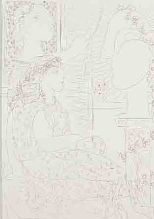 PICASSO, PABLO, 1881-1973, DEUX MODELES VETUS, OFFSET NACH EINER RADIERUNG AUS DER SUITE VOLLARD VON 1933, AUF BüTTEN VON DE BAS, IN DER ...