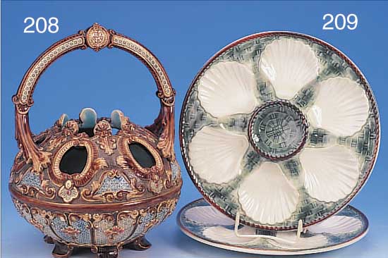 HENKELSCHALE, WS&S, THüRINGEN, UM 1890/1910, STEINGUT, L. BESTOßEN, CA. 27 CM