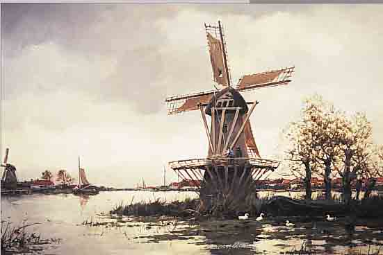 COUVER, J. VAN, PSEUDONYM DES HERMANUS KOEKKOEK JR. 1836 AMSTERDAM-1909 DEN HAAG, WINDMüHLE IN ABENDLANDSCHAFT, ÖL/LWD, ...