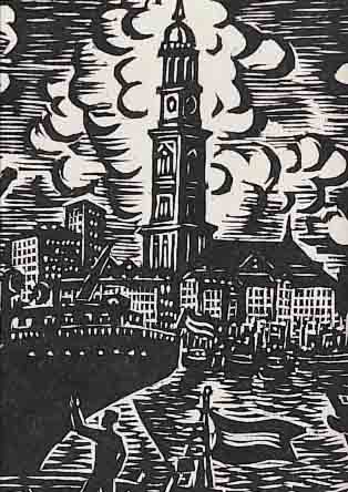 MASEREEL, FRANS, 1889-1972, ZWEI HOLZSCHNITTE AUS: DAS GESICHT HAMBURGS, AUF JAPANPAPIER, BEIDE HANDSIGNIERT, CA. 13 X 11 CM, ...