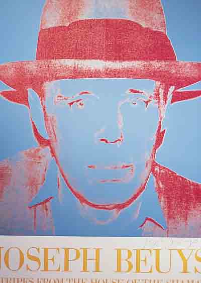 WARHOL, ANDY,, 1928-1987, PLAKAT ZUR AUS- STELLUNG VON JOSEPH BEUYS LONDON 1980, FARB- OFFSET, VON JOSEPH BEUYS HANDSIGNIERT, CA. 72 X 50 CM