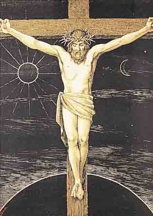 THOMA, HANS, 1839-1924, CHRISTUS AM KREUZ, LITHOGRAPHIE VON 1903, LI. U. HANDSIGN., CA. 50 X 38 CM