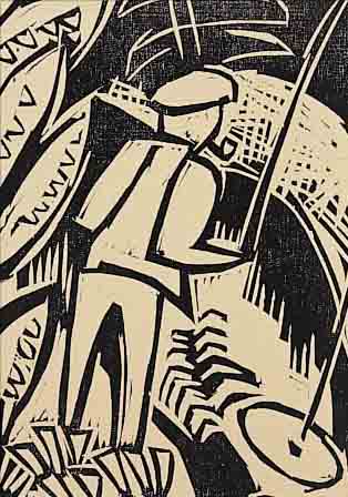 SCHMIDT-ROTTLUFF, KARL, 1884-1976, DER ANGLER, HOLZSCHNITT, RE. U. HANDSIGNIERT, CA. 18 X 13 CM, GEBRäUNT, PP