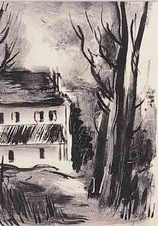 VLAVLAMINCK, MAURICE DE, 1876-1958, LITHOGRAPHIE, RE. U. HANDSIGNIERT, CA. 16,5 X 13 CM, PP
