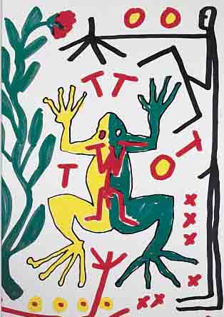 PENCK, A.R., GEB. 1939, FARBOFFSET, HANDSIGNIERT, CA. 56,5 X 41,5 CM, PP, U.GL.,R.