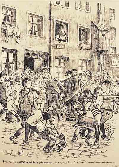 ZILLE, HEINRICH, 1858-1929, LITHOGRAPHIE AUS: KOMM, KALINKEN, KOMM, RE. U. HANDSIGN., CA. 34,5 X 28 CM, PP