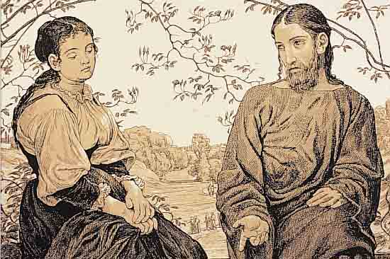 THOMA, HANS, 1839-1924, CHRISTUS UND MARIA MAGDALENA, LITHOGRAPHIE, RE. U. HAND- SIGNIERT, CA. 38,5 X 47 CM, SEITLICH RECHTS AUßERHALB ...