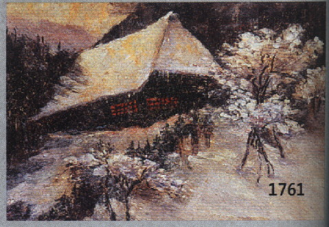 UNBEKANNTER MONOGRAMMIST G.L., DEUTSCH, UM 1910, VERSCHNEITE WINTERLANDSCHAFT MIT BERGHüTTE, IMPRESSIONISTISCHE MALEREI IN ÖL AUF ...