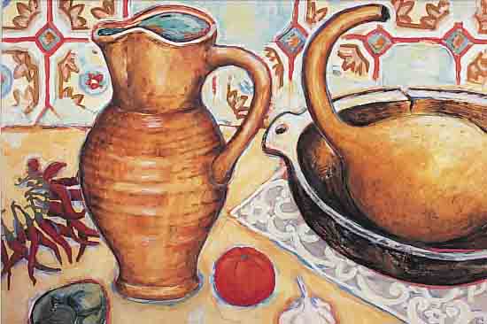 LUFT, HEIDI, WIESBADENER KüNSTLERIN, GESTORBEN 1997, STILLEBEN MIT KANNE UND KüRBIS, ÖL/MALKARTON, SIGN., 45 X 66 CM, UNTERGLAS GER.