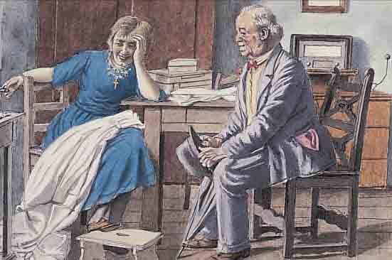 SEYFERT, K., DER HEIRATSANTRAG, AQUARELL AUFPAPIER, BEZEICHNET, RE. U. MONOGR., CA. 22 X 29 CM, U.GL., R.