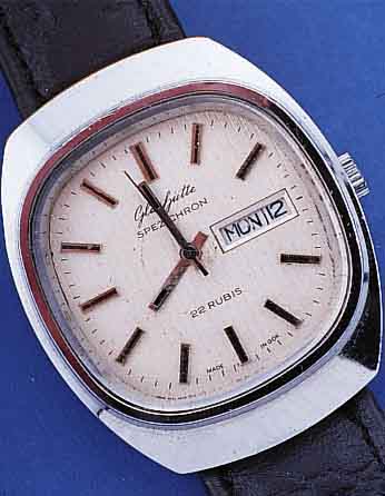 KONVOLUT: 2 GLASHÜTTE HERRENARMBANDUHREN SPEZICHRON, BEIDE DEUTSCHLAND UM 1980, BEIDE METALL HARTVERCHR., EDELST.-BöDEN GEDR.,BEIDE ...