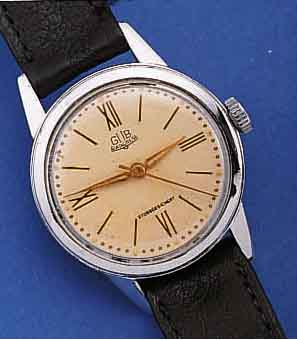 GUB HERRENARMBANDUHR, REF.-NR. 26210, DEUTSCHLAND UM 1960, METALL NACHVERCHR., EDEL-ST.-BODEN GESCHR., BLATT REST., 16 ST., ...