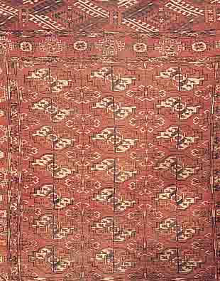 TEKKE, RUSSLAND, 105 X 103CM, EHZ 4 WOLLE AUF WOLLE, UM 1900