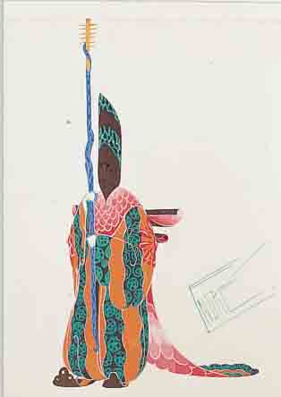 ENDRé, ILLUSTRATOR UM 1925, CHINESISCHER KOSTüMENTWURF, GOUACHE AUF PAPIERRE. U. SIGN., CA. 33 X 25 CM, PP, U.GL., R.