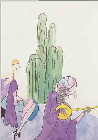 BENTIVOGLIO, 1900-1972, FRAU UND ORIENTALE, GOUACHE MIT GOLD AUF PAPIER, CA. 31 X 26 CM, PP, U.GL., R.