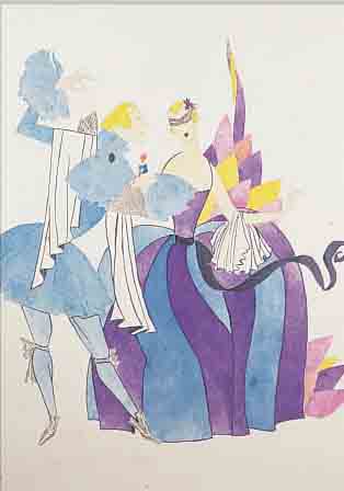 BENTIVOGLIO, 1900-1972, PAAR AUF DEM MASKENBALL, GOUACHE MIT SILBER AUF PAPIER, CA. 30 X 28 CM, PP, U.GL., R.