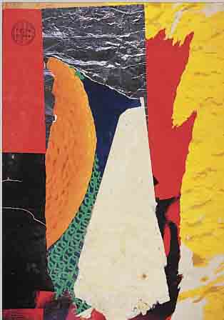 KRüGER, PAUL, GEB. 1886 SüNNA/RHöN, RIßCOLLAGE AUS VERSCHIEDENEN PAPIEREN, HANDSIGNIERT, CA. 50 X 105 CM, U.GL., R.
