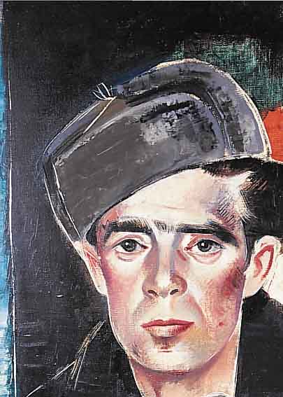 FUHR, FRANZ XAVER, 1898-1973, DIVERSE AUS- STELLUNGEN, SELBSTPORTäT RAUCHEND MIT BäREN- MüTZE, ÖL/LWD., AUF HOLZPLATTE GEZOGEN, AUS DEM ...